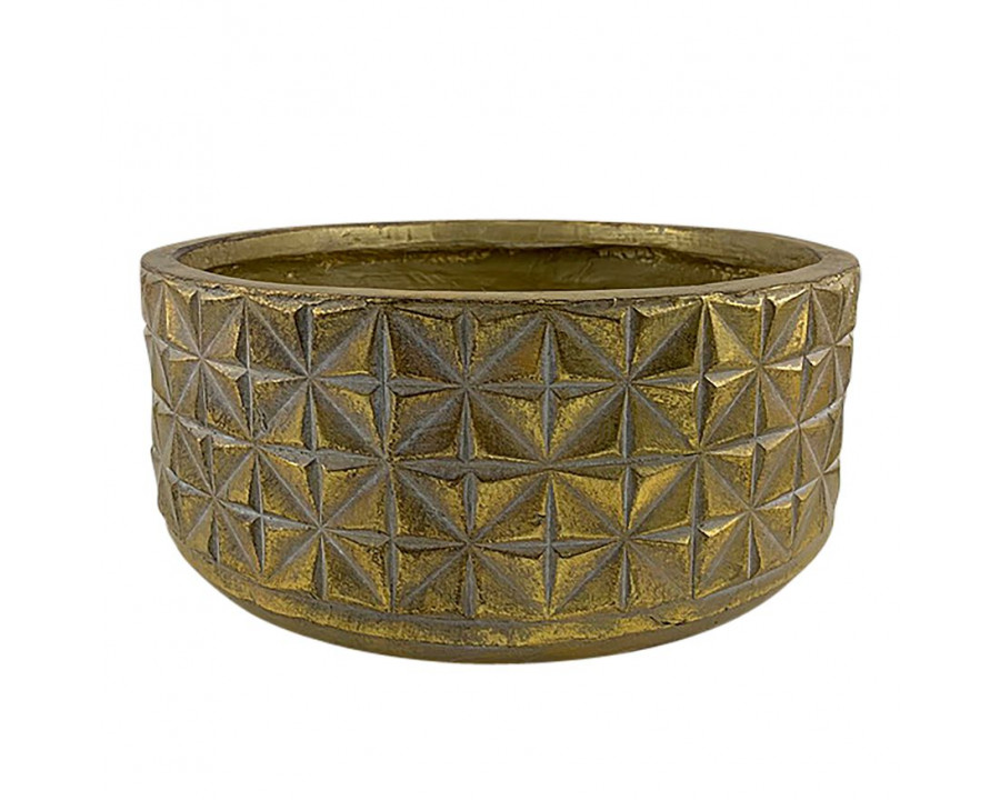 Sagebrook Resin Textured Planter - Gold