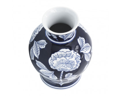 Sagebrook - 9" Ceramic Flower Vase in Blue/White