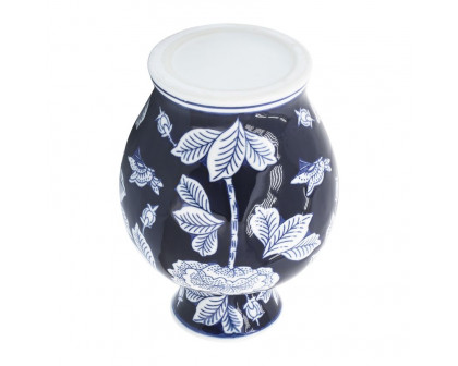 Sagebrook - 9" Ceramic Flower Vase in Blue/White