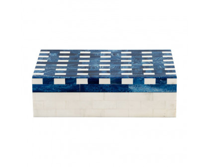 Sagebrook - Resin Plaid Boxes (Set Of 2) in Blue