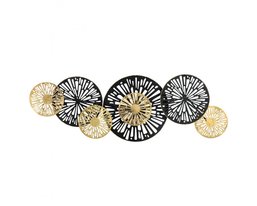 Sagebrook - Metal Lilies Wall Decor in Black/Gold