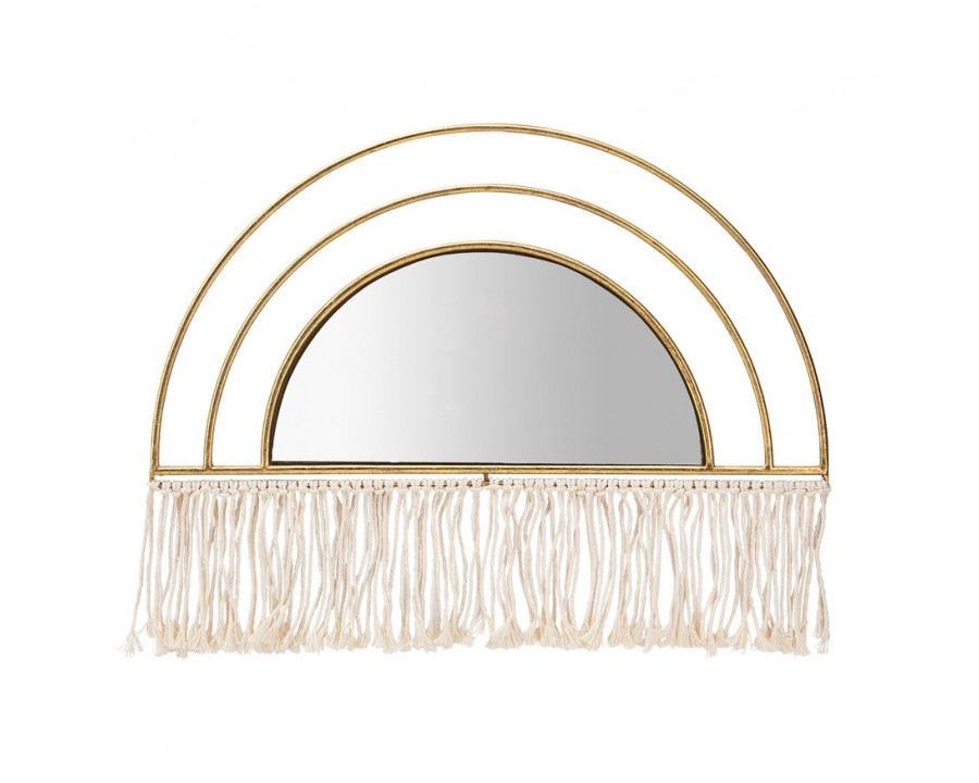 Sagebrook - Metal/Wood Arched Mirrored Wall Decor in Gold