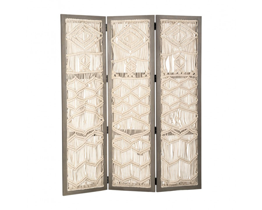 Sagebrook - Wood Macrame Wall Divider