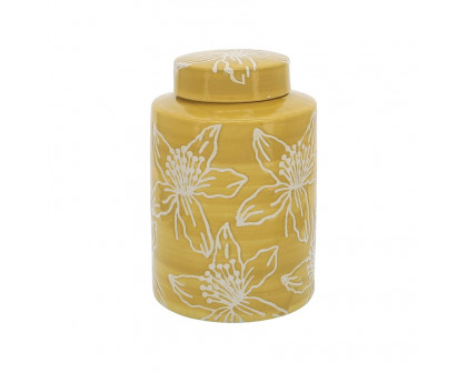 Sagebrook 10" Ceramic Flower Jar With Lid