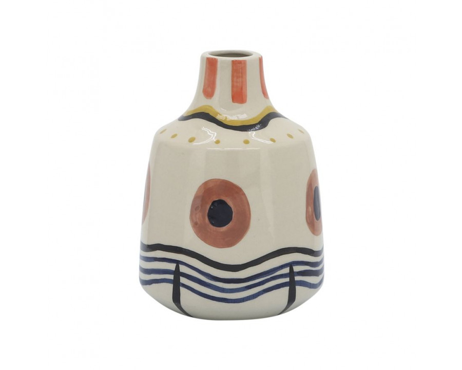 Sagebrook 8" Ceramic Tribal Vase