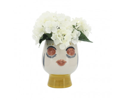 Sagebrook - 6" Ceramic Face Vase in Multi