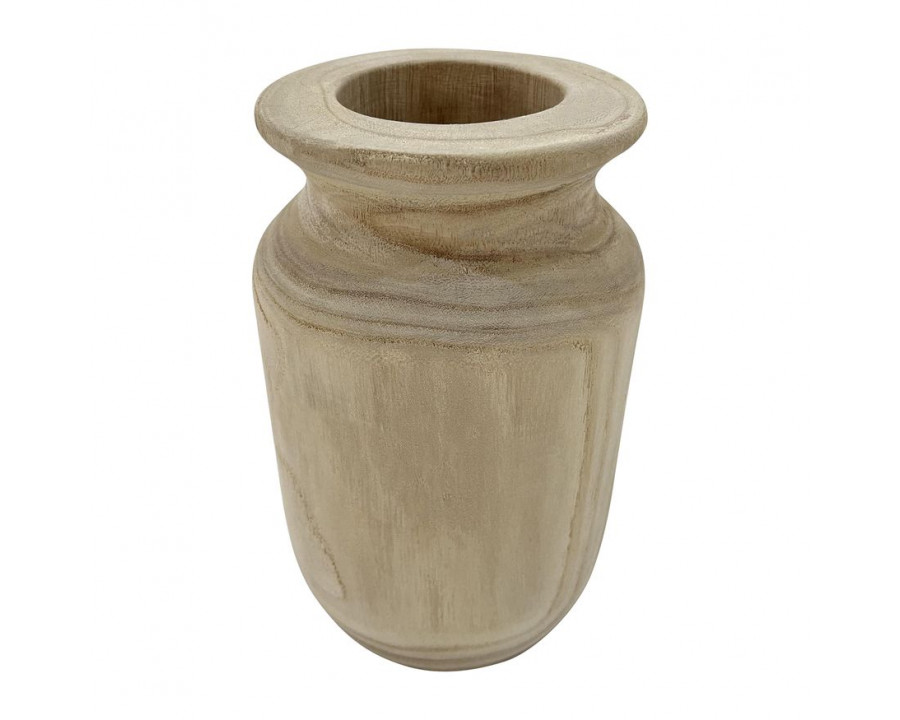 Sagebrook - 9" Wood Organic Vase in Natural