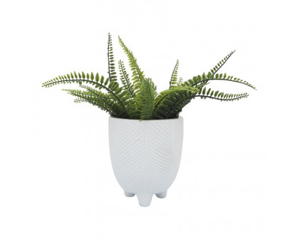 Sagebrook 6" Dia Porcelain Footed Planter - White