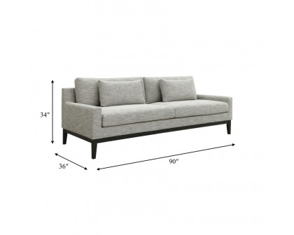 Sagebrook 3-Seater Wood Bolstered Sofa - Gray