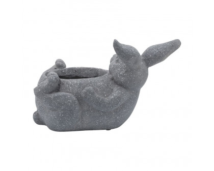 Sagebrook Resin Laying Bunny Planter - Gray