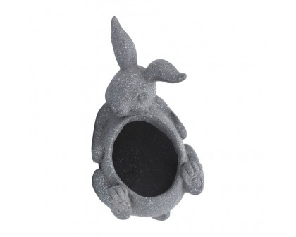 Sagebrook Resin Laying Bunny Planter - Gray