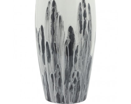 Sagebrook 24" Glass Vase With Metal Ring - White