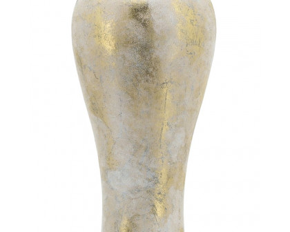 Sagebrook 38" Glass Vase With Aluminum Top - White/Gold