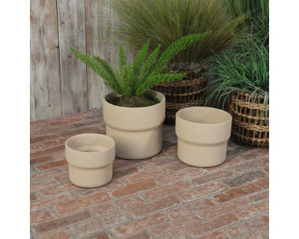 Sagebrook 7"/9"/10" Ceramic Mushroom Planters (Set Of 3) - Tan