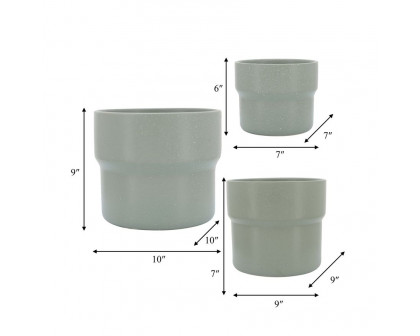 Sagebrook™ 7"/9"/10" Ceramic Mushroom Planters (Set Of 3) - Green