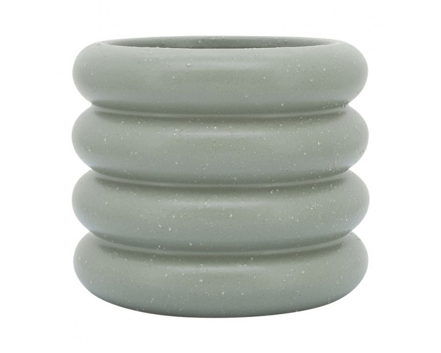 Sagebrook 8" Ceramic Bibendum Planter - Green