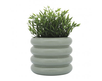 Sagebrook 8" Ceramic Bibendum Planter - Green