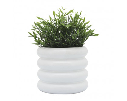 Sagebrook 8" Ceramic Bibendum Planter - White