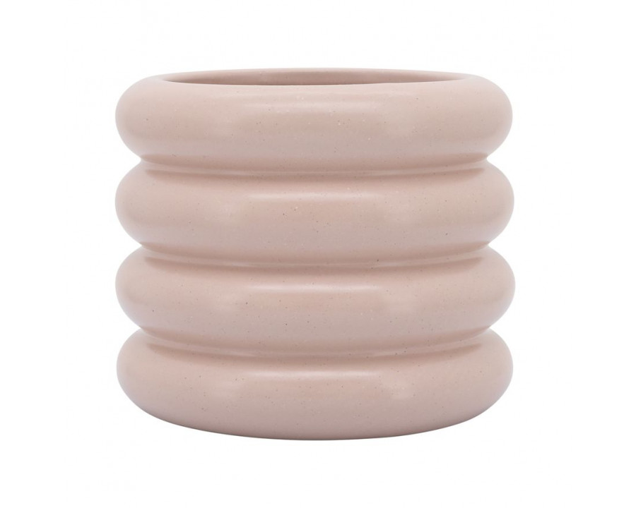 Sagebrook 8" Ceramic Bibendum Planter - Dusty Rose