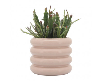 Sagebrook 8" Ceramic Bibendum Planter - Dusty Rose