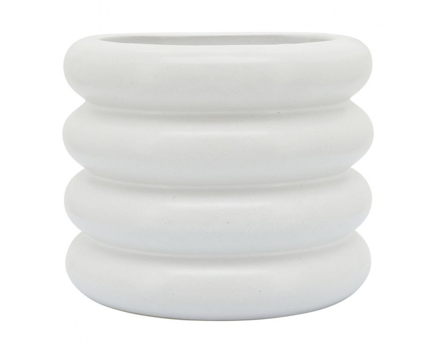 Sagebrook 10" Ceramic Bibendum Planter - White