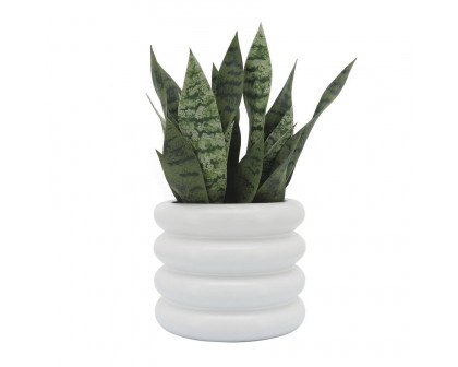 Sagebrook 10" Ceramic Bibendum Planter - White