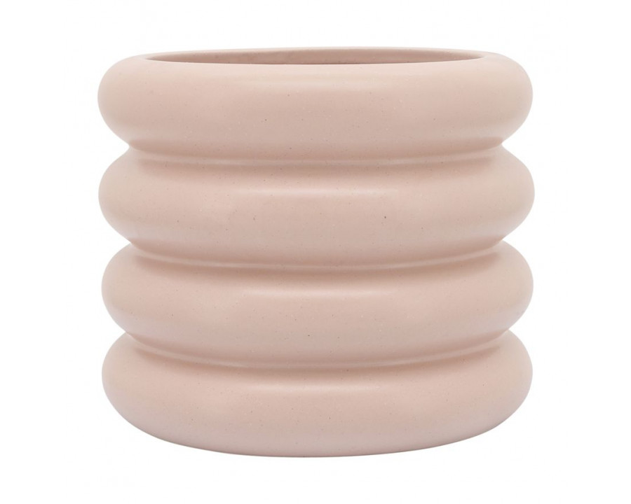 Sagebrook 10" Ceramic Bibendum Planter - Dusty Rose