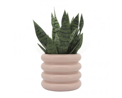 Sagebrook 10" Ceramic Bibendum Planter - Dusty Rose