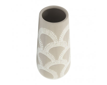 Sagebrook 15" Ceramic Aztec Vase - Beige