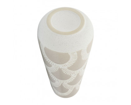 Sagebrook 15" Ceramic Aztec Vase - Beige