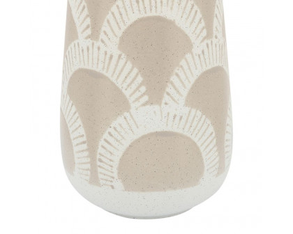 Sagebrook 15" Ceramic Aztec Vase - Beige