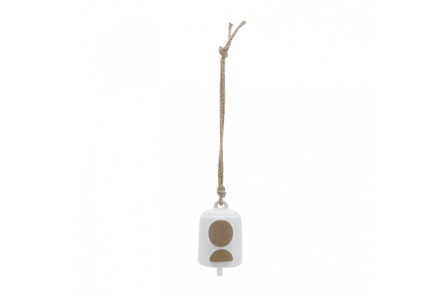 Sagebrook™ 4" Ceramic Hanging Bell Circles - White/Beige