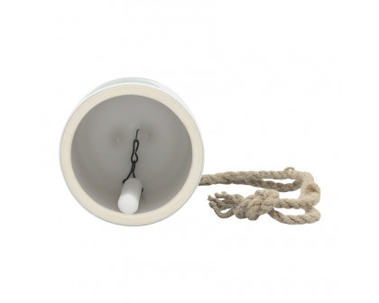 Sagebrook 4" Ceramic Hanging Bell Circles - White/Green