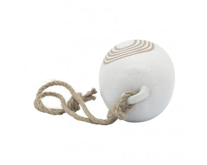 Sagebrook 4" Ceramic Hanging Bell Rainbow - White/Beige