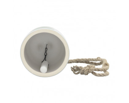 Sagebrook 4" Ceramic Hanging Bell Rainbow - White/Green