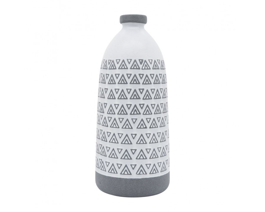 Sagebrook - 18" Ceramic Aztec Vase in Gray