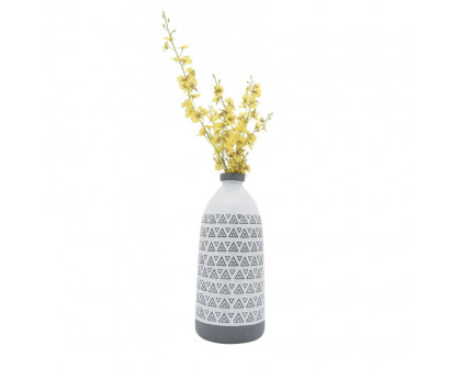 Sagebrook - 18" Ceramic Aztec Vase in Gray