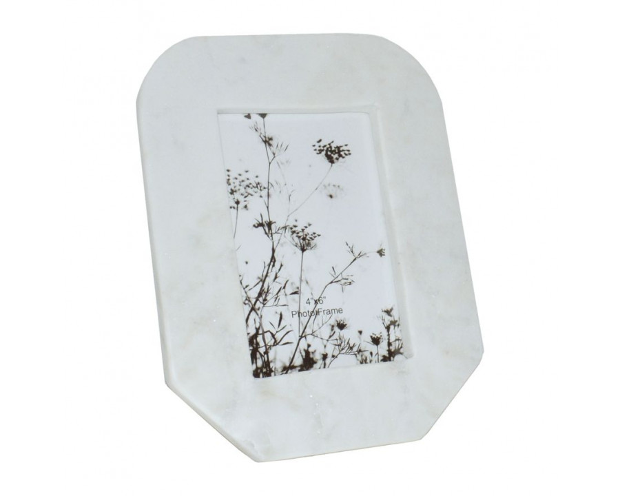 Sagebrook - 5"x7" Marble Tapered Photo Frame in White