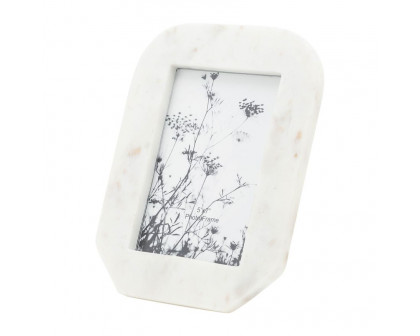 Sagebrook - 5"x7" Marble Tapered Photo Frame in White