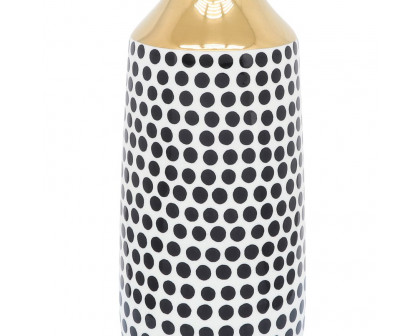 Sagebrook 16" Ceramic Polka Dots Vase - Gold/White