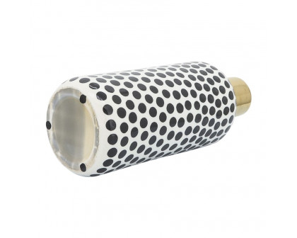 Sagebrook 12" Ceramic Polka Dots Vase - Gold/White