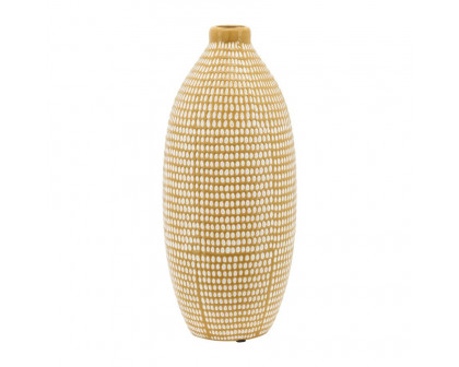 Sagebrook 12" Ceramic Dotted Vase - Tan