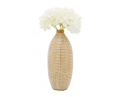 Sagebrook 12" Ceramic Dotted Vase - Tan