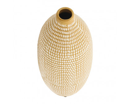 Sagebrook 12" Ceramic Dotted Vase - Tan