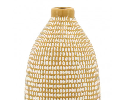 Sagebrook 12" Ceramic Dotted Vase - Tan