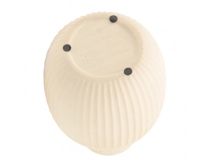 Sagebrook - 9" Ceramic Ridged Bulbous Vase in Ivory