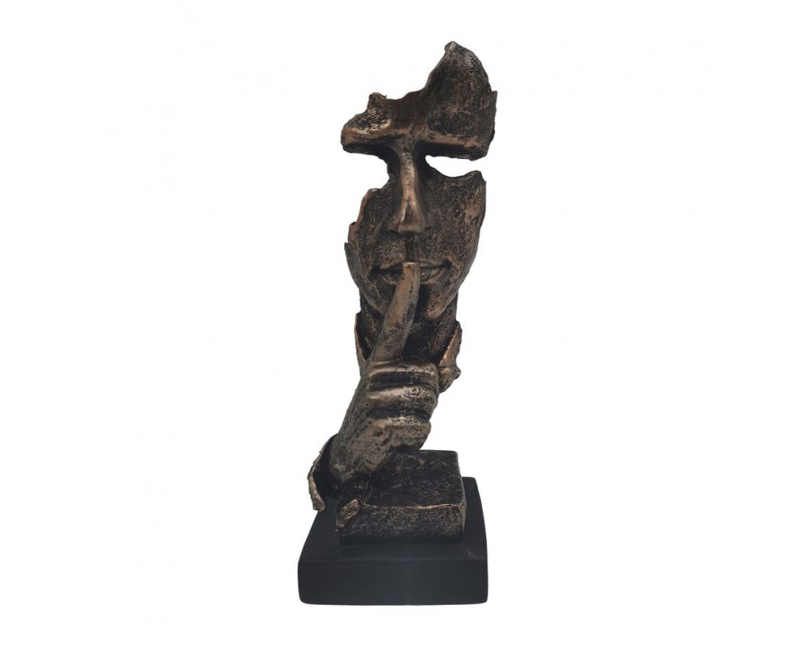 Sagebrook 13" Resin Silence Man - Bronze