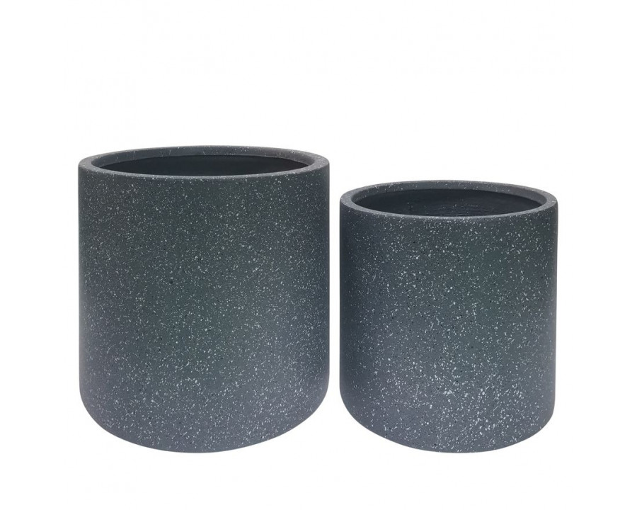 Sagebrook 13"/16" Resin Round Nested Planters (Set Of 2) - Gray