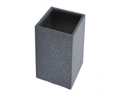 Sagebrook 11"/13" Resin Square Nested Planters (Set Of 2) - Dark Gray