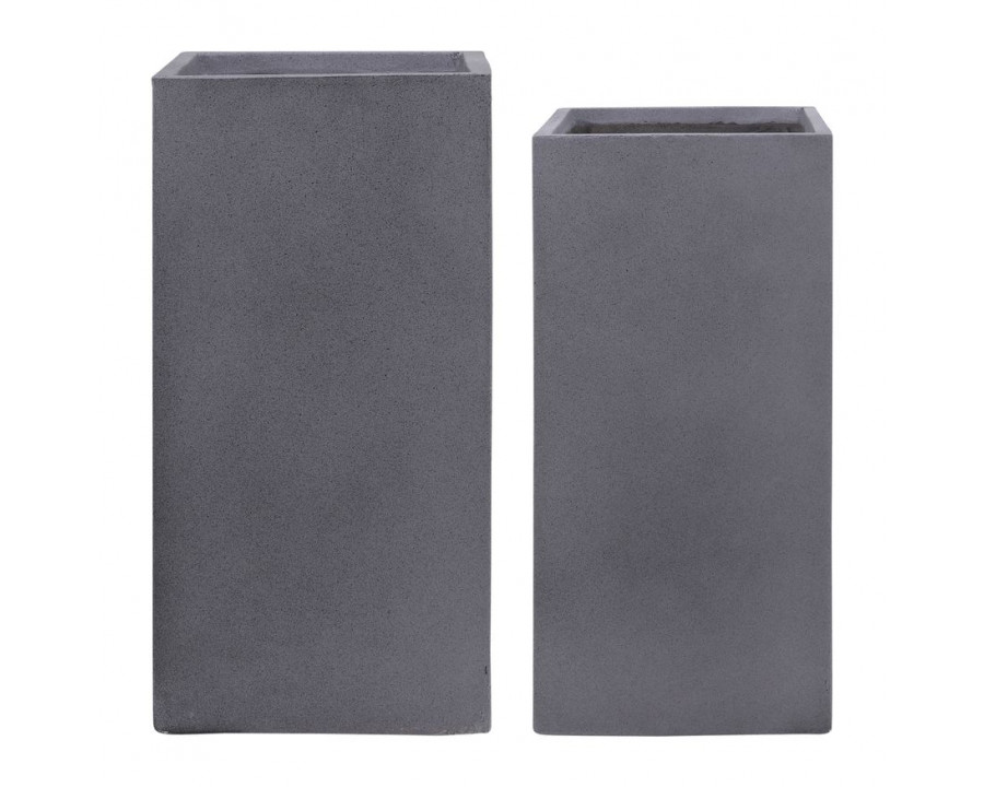 Sagebrook 11"/13" Resin Square Nested Planters (Set Of 2) - Gray